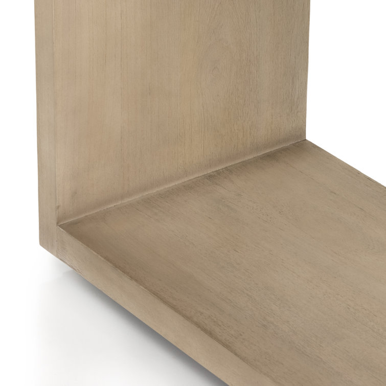 Cantilevered Modern Darian Console Table in White Mahogany
