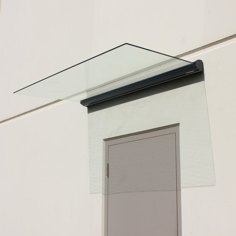 Clear Tempered Glass Door and Window Awning with Aluminum Bracket