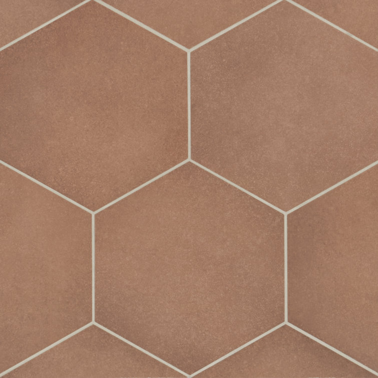 Umi Terracotta Matte Hexagon Porcelain Tile 10x10