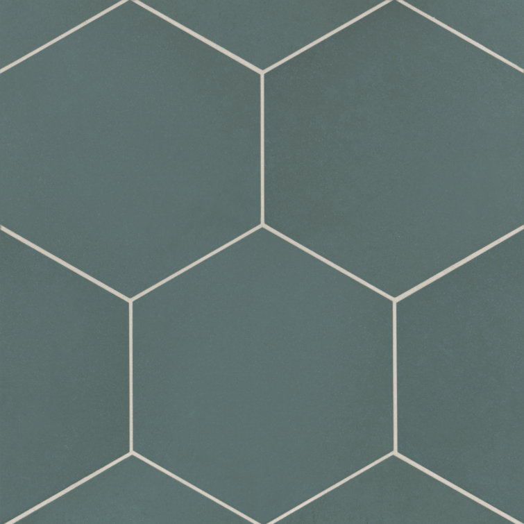 Makoto Arashi Blue Matte Hexagon Porcelain Tile 11.5" x 10"