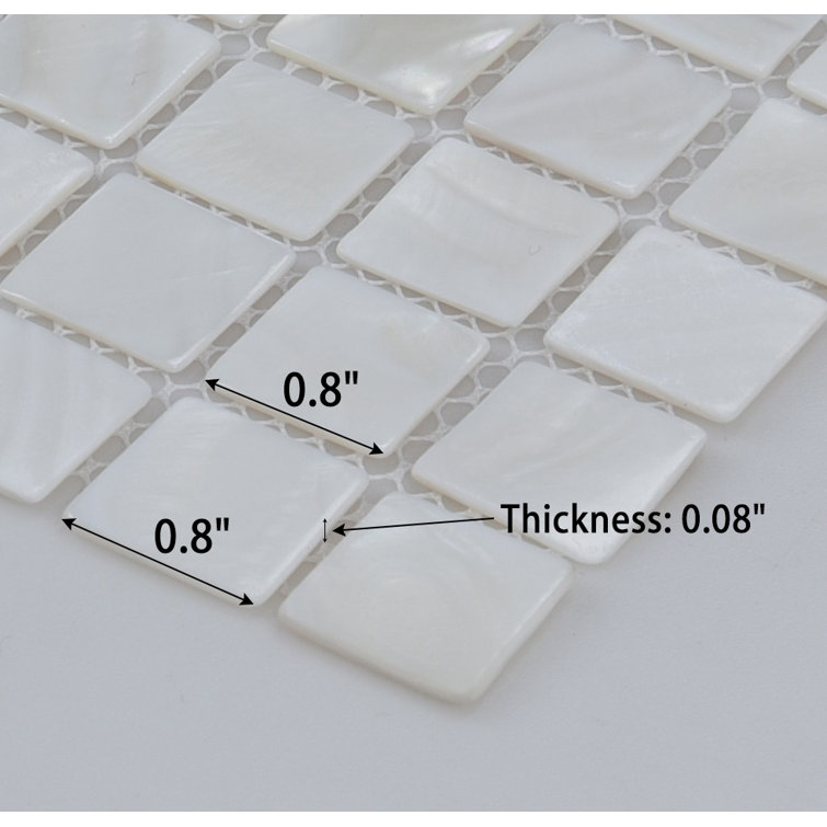 12" x 12" White Mother of Pearl Mosaic Tile