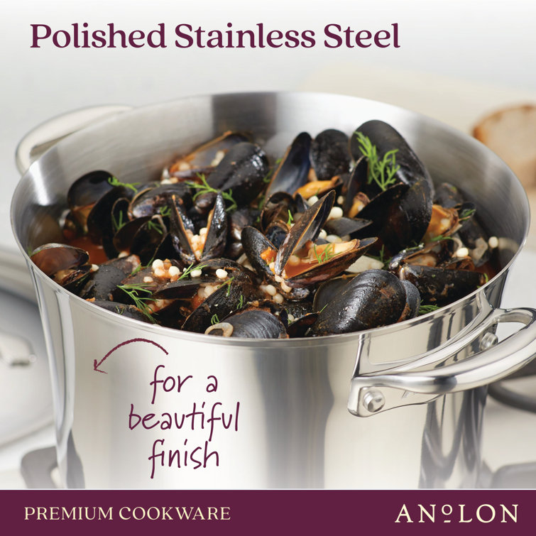 Anolon Nouvelle Copper Stainless Steel 10-Piece Cookware Set