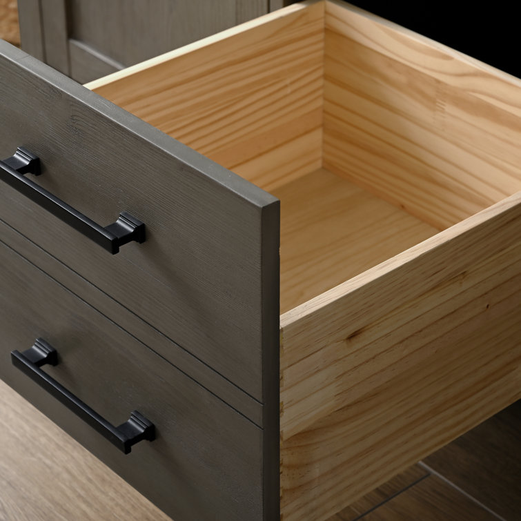 Textured Gray Double Bathroom Vanity with Carrara White Top