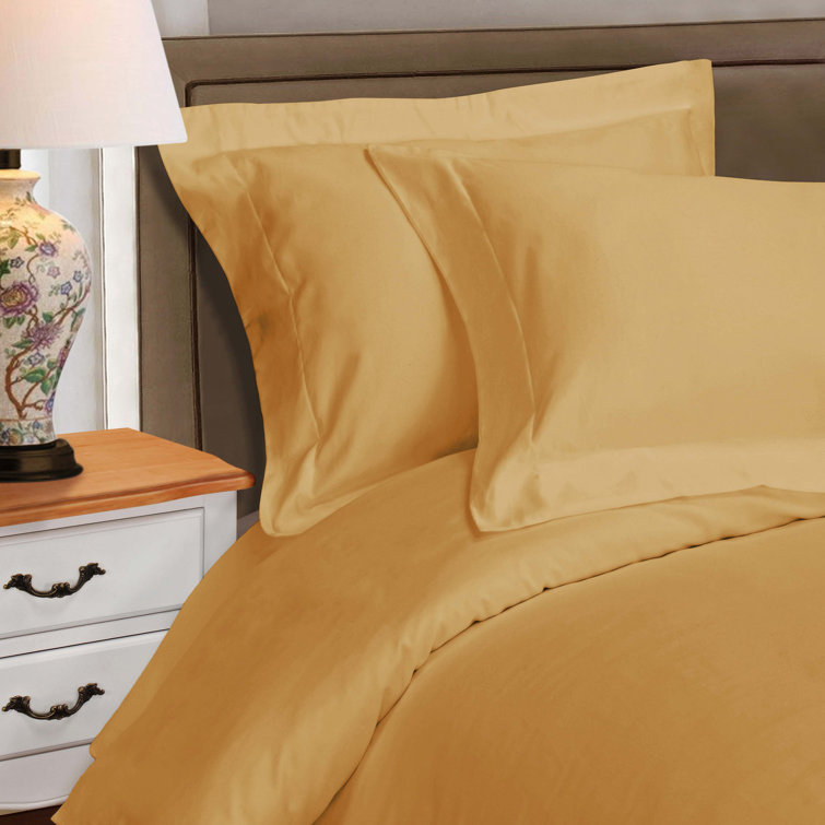 Gold Full/Queen Egyptian Cotton Sateen Duvet Cover Set