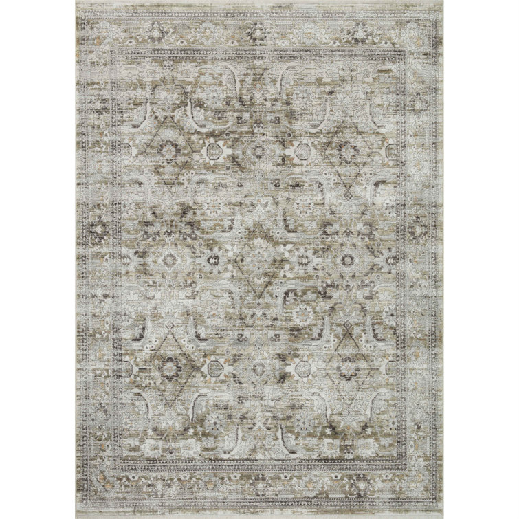 Elegant Gray Rectangular Synthetic Rug 5'3" x 7'6"