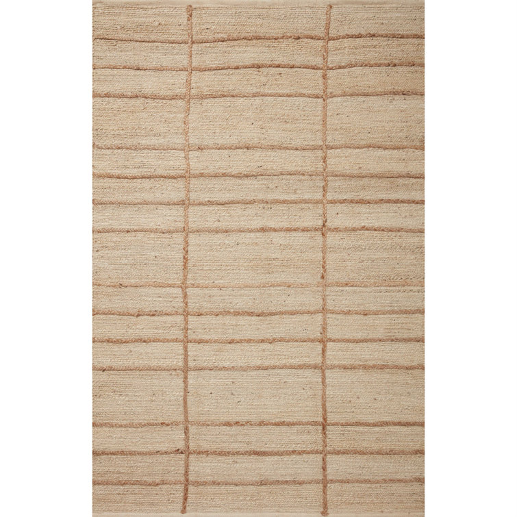 Handwoven Beige and Brown Jute Sisal Rectangular Rug