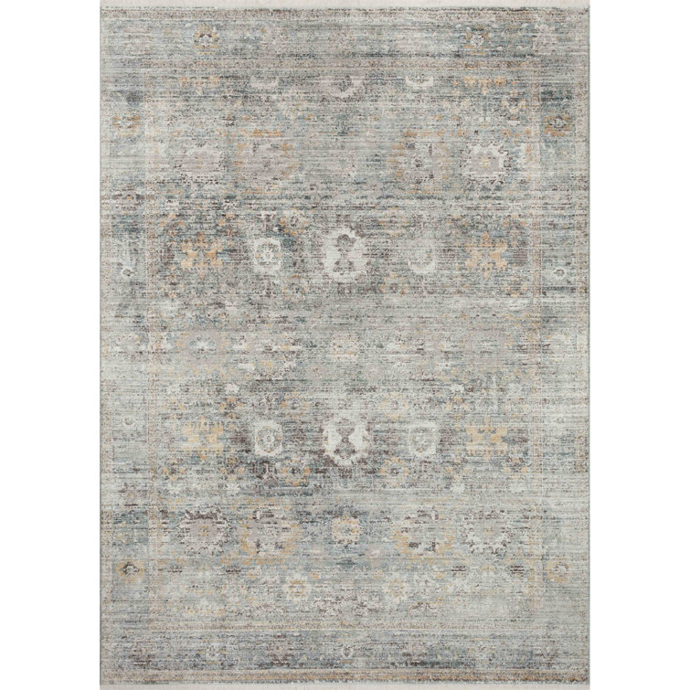 Teal and Gold Bonney Oriental Large Area Rug - 11'6" x 15'5"