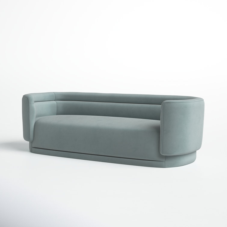 Kamila 93'' Sea Blue Velvet Tufted Sofa