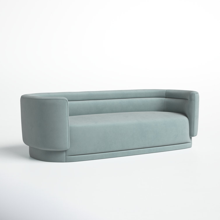 Kamila 93'' Sea Blue Velvet Tufted Sofa