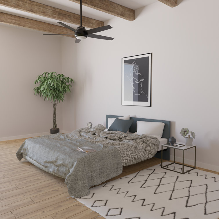 Zayden 52" Matte Black Ceiling Fan with LED Light and Remote