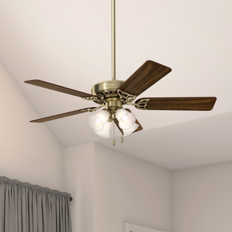Hunter Studio Series 52" Antique Brass Ceiling Fan with LED Light Kit