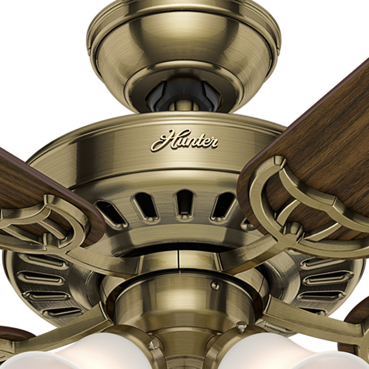 Hunter Studio Series 52" Antique Brass Ceiling Fan with LED Light Kit