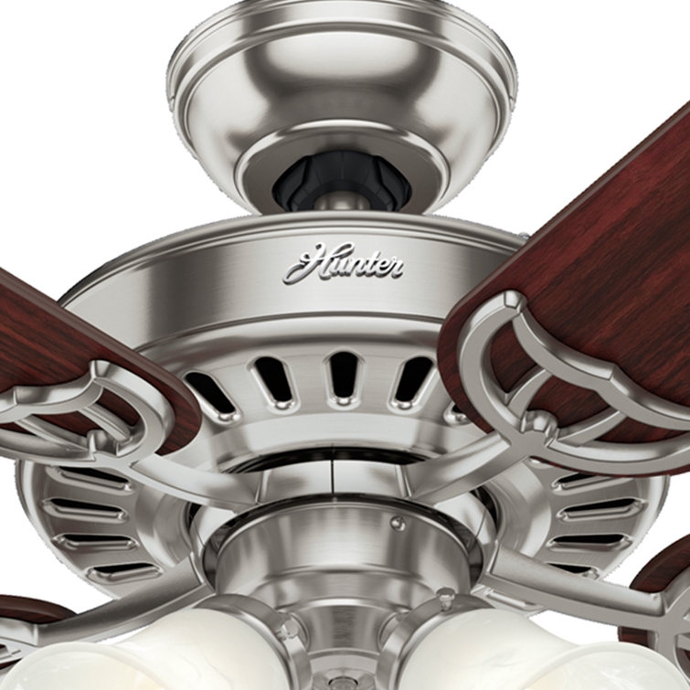 52" Brushed Nickel Ceiling Fan with LED Light and Reversible Blades