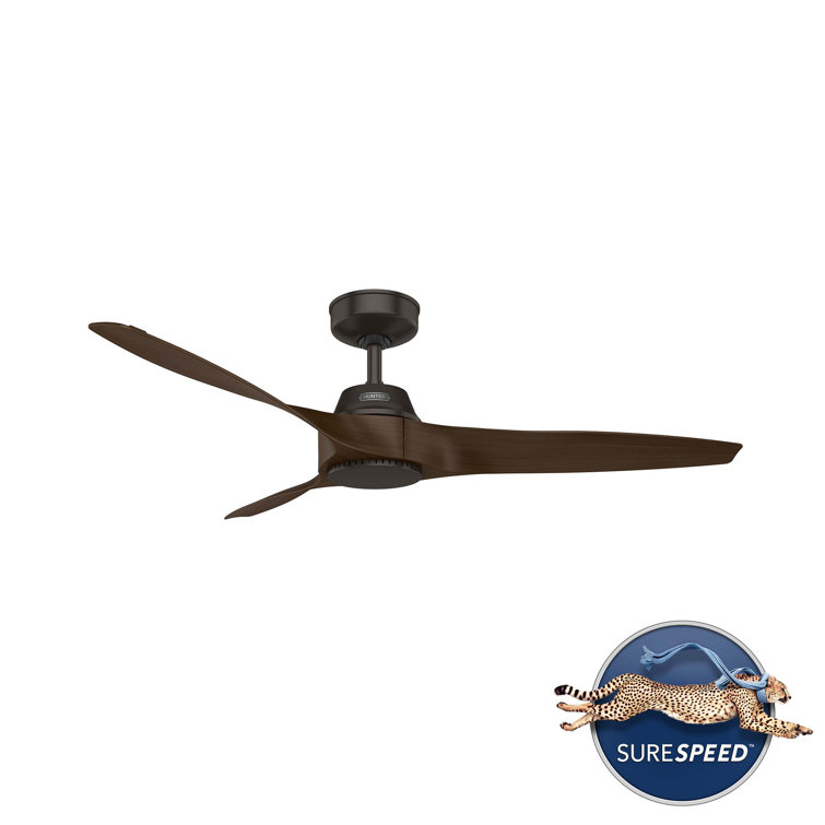 52" Premier Bronze 3-Blade Modern Ceiling Fan with Wall Control