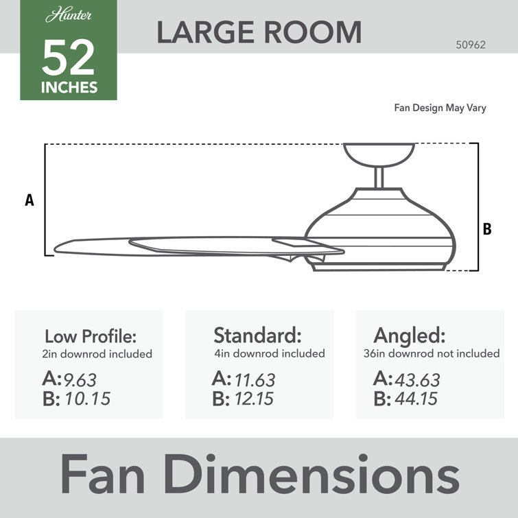 52" Premier Bronze 3-Blade Modern Ceiling Fan with Wall Control