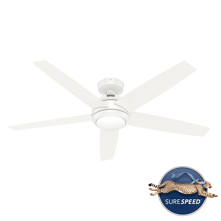 52" Fresh White Metal Ceiling Fan with LED Light and Remote