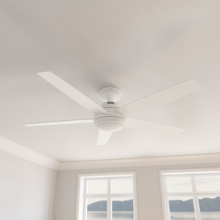 52" Fresh White Metal Ceiling Fan with LED Light and Remote