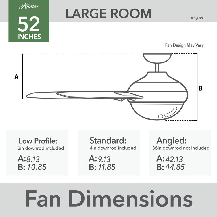 52" Fresh White Metal Ceiling Fan with LED Light and Remote