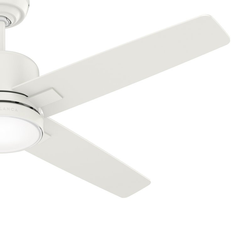 52" Fresh White Metal Ceiling Fan with LED Light and Remote