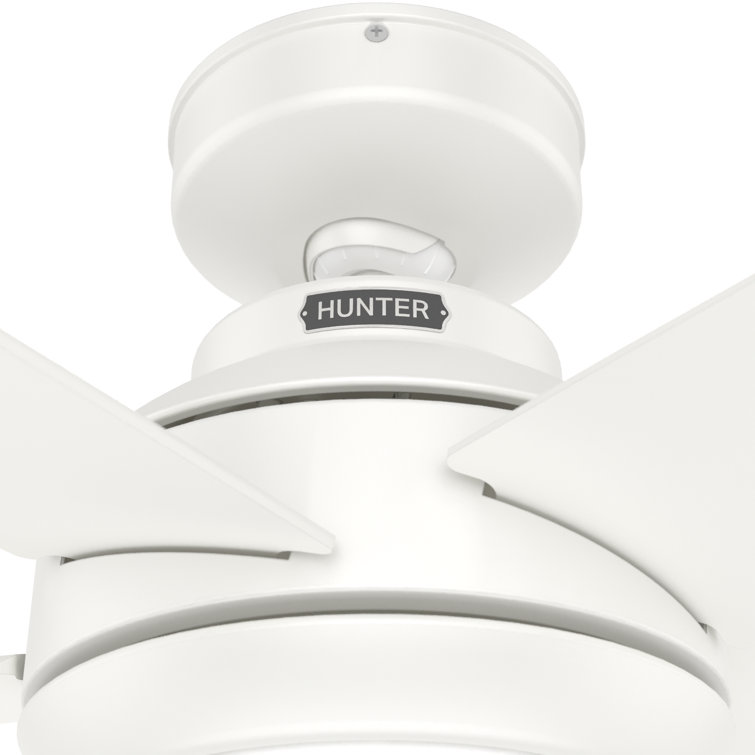 52" Fresh White Metal Ceiling Fan with LED Light and Remote
