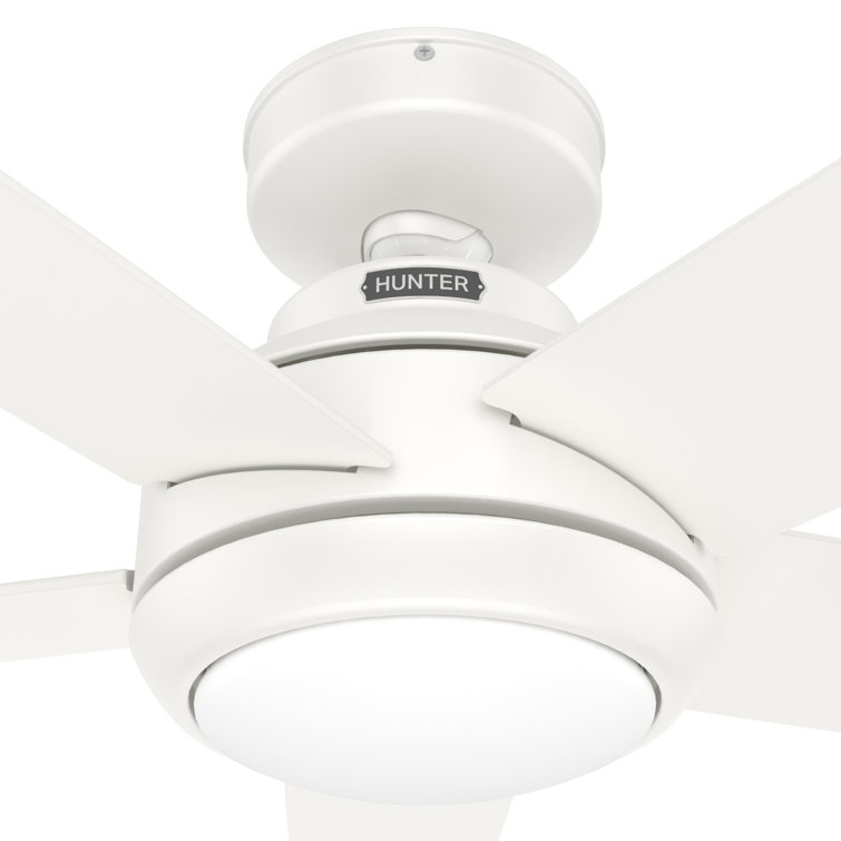 52" Fresh White Metal Ceiling Fan with LED Light and Remote