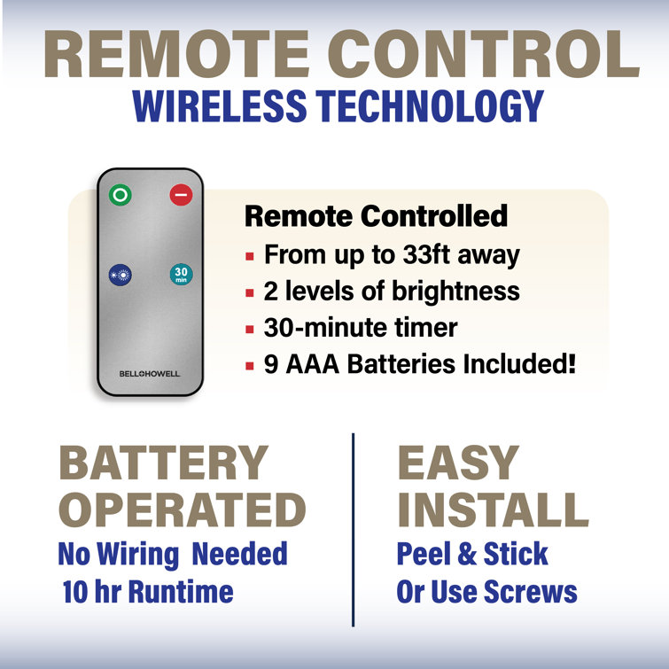 Chrome LED Under Cabinet Puck Lights with Remote Control