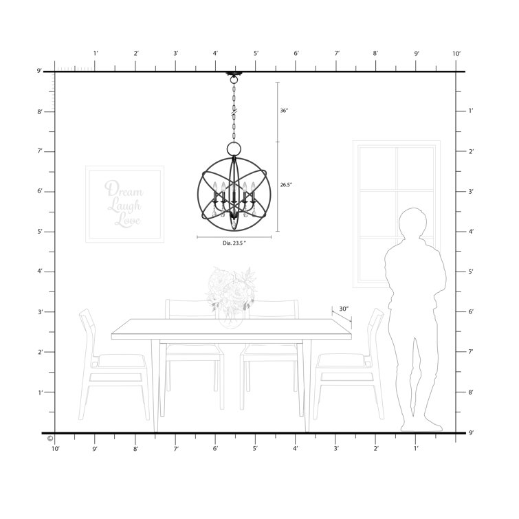 Aria Brushed Nickel Crystal Orb Chandelier