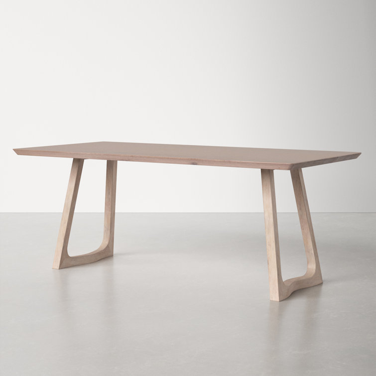 White Wash Solid Oak Rectangular Dining Table for Eight