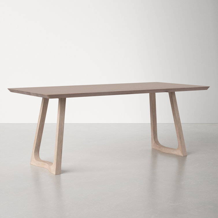 White Wash Solid Oak Rectangular Dining Table for Eight