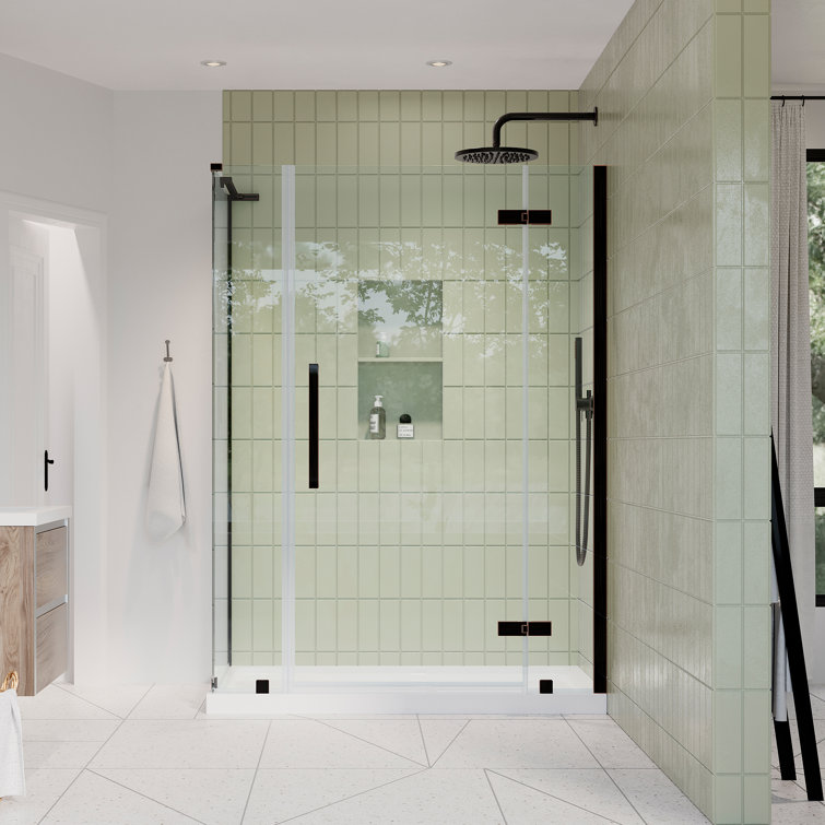 Endless Tampa Oil Rubbed Bronze Frameless Corner Shower Kit with Acrylic Base