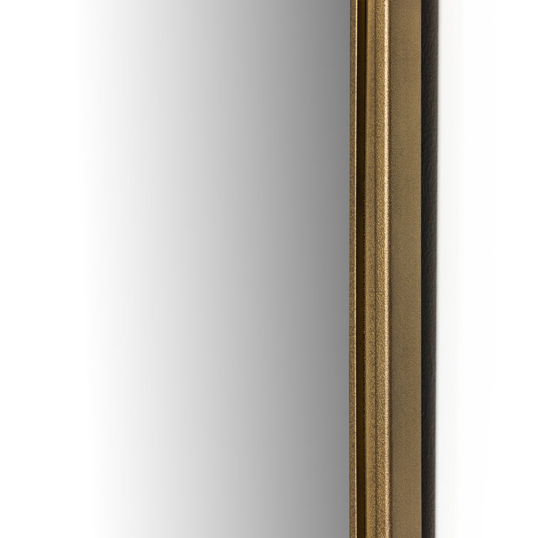 Effie 29.75'' Bronze and Wood Rectangular Bathroom Mirror