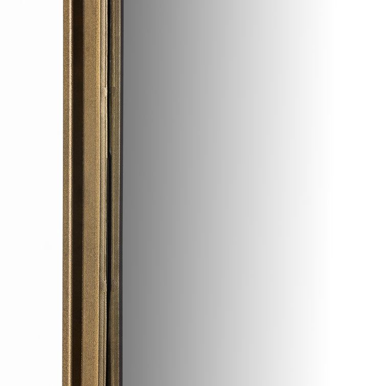 Effie 29.75'' Bronze and Wood Rectangular Bathroom Mirror