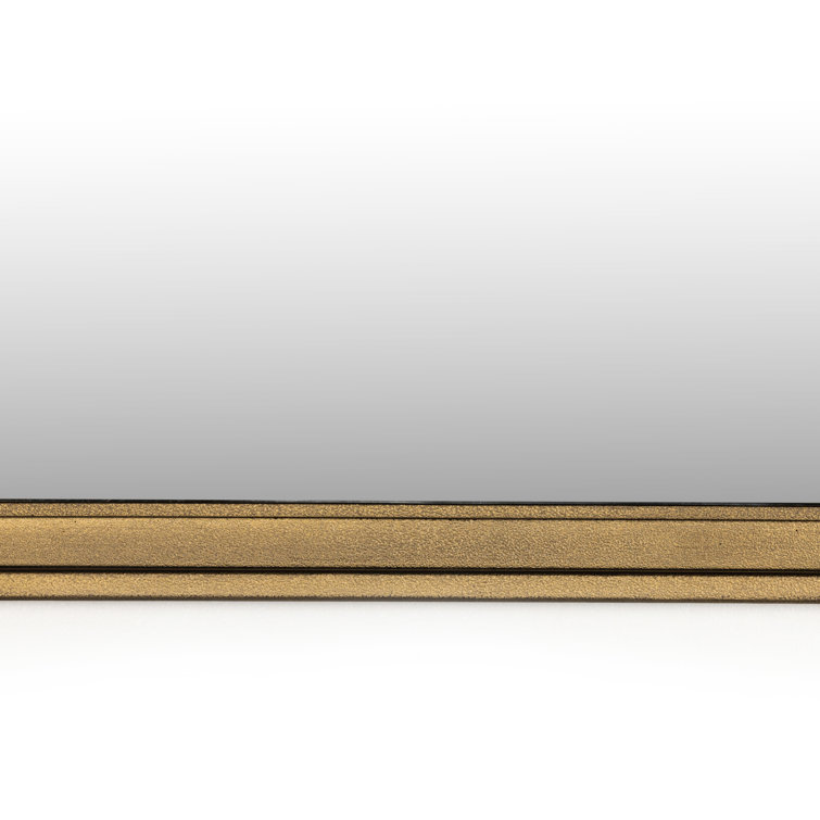 Effie 29.75'' Bronze and Wood Rectangular Bathroom Mirror