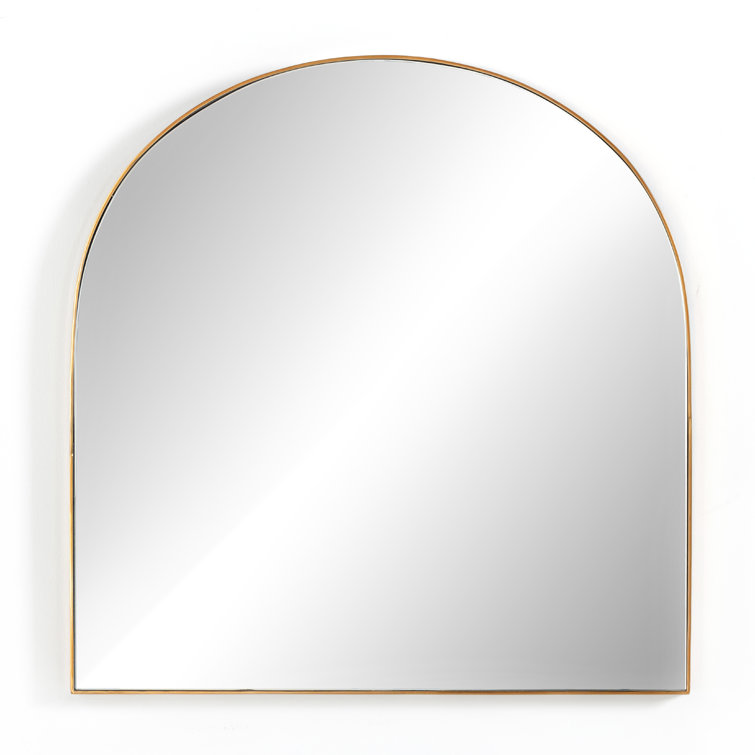 Georgina Polished Brass Arched Wall Mirror