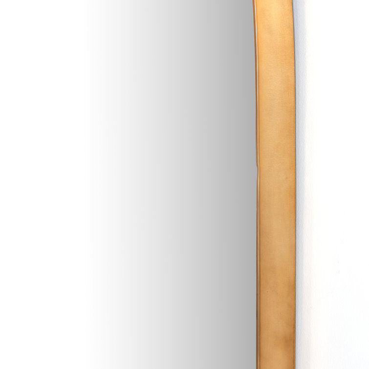 Georgina Polished Brass Arched Wall Mirror