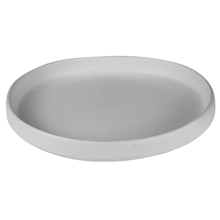 Matte White Ceramic Oval Serving Platter, 12"
