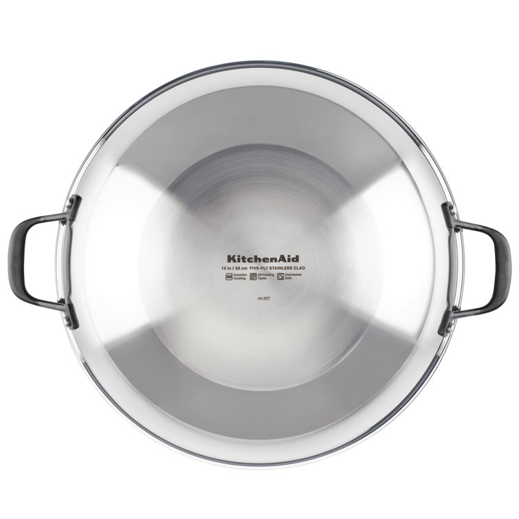 KitchenAid 15-Inch Stainless Steel Induction Wok with Handles