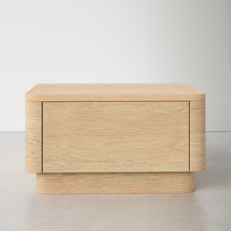 Transitional Brown Oak Nightstand with Spacious Drawer