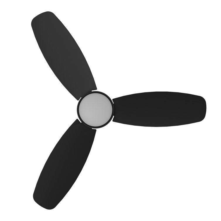 48'' Black Smart Ceiling Fan with Light and Remote