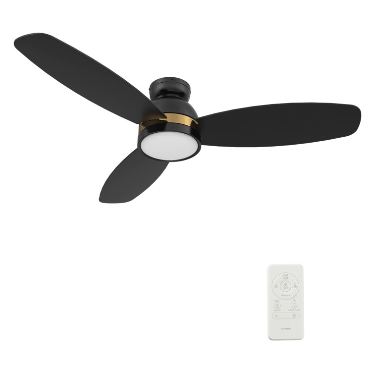 48'' Black Smart Ceiling Fan with Light and Remote