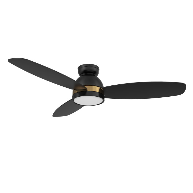 48'' Black Smart Ceiling Fan with Light and Remote