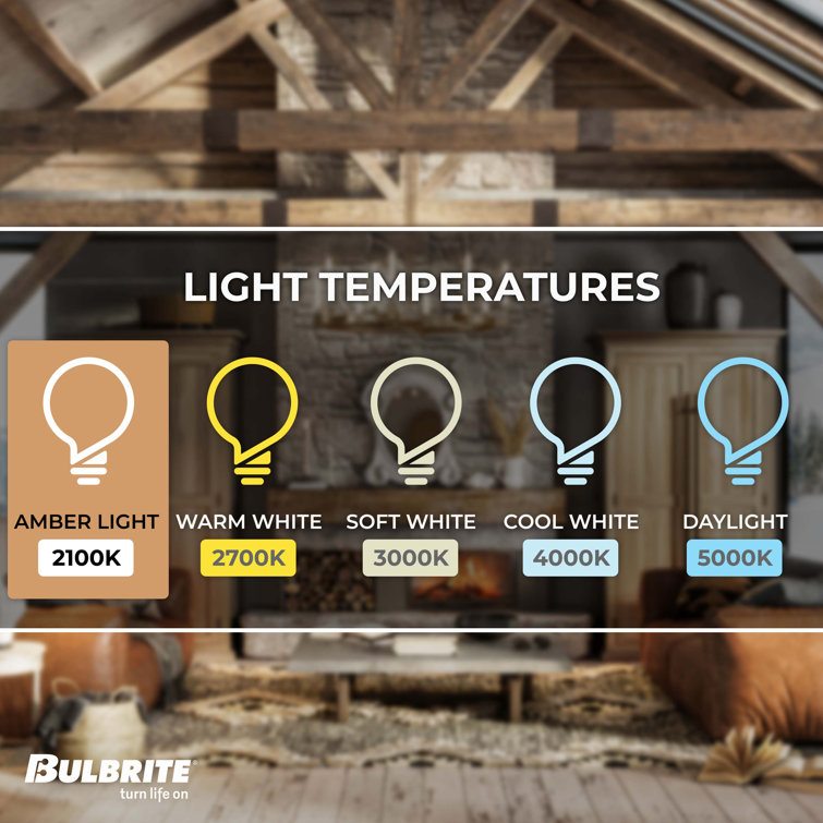 Amber Dimmable Decorative LED Light Bulbs, Pack of 4