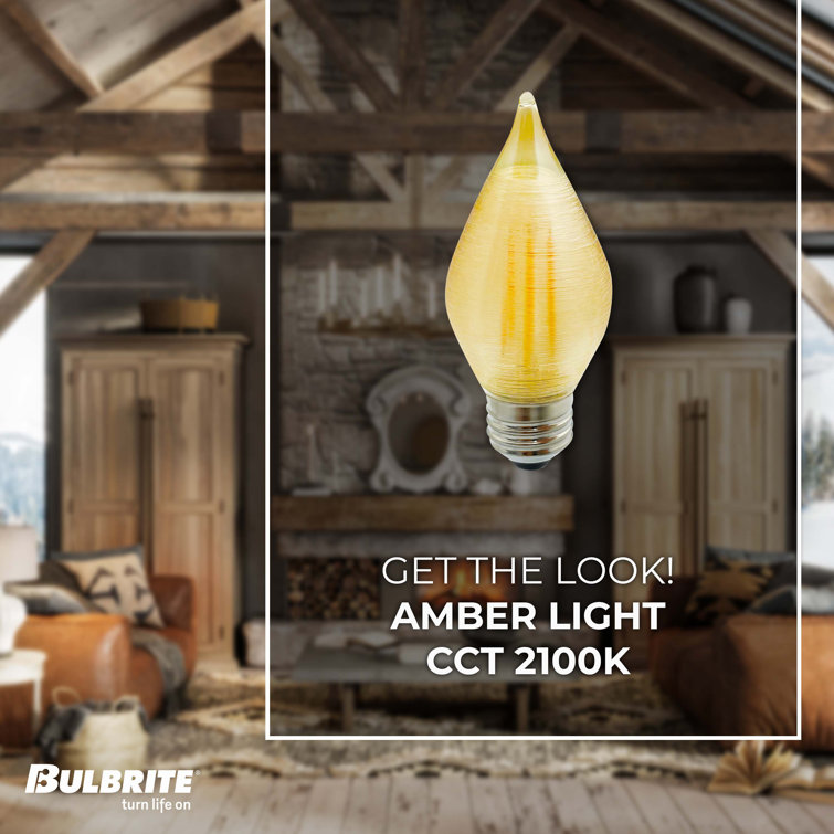 Amber Dimmable Decorative LED Light Bulbs, Pack of 4