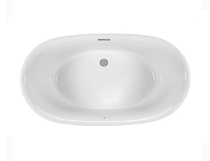 Adel 57.25" White Acrylic Freestanding Oval Air Bathtub