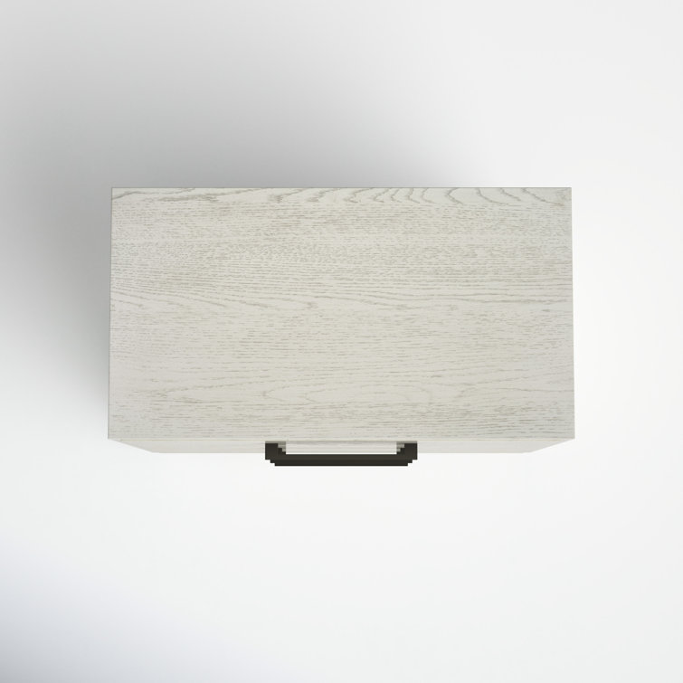 Mallory Whitewash Contemporary 3-Drawer Nightstand with Bronze Pulls