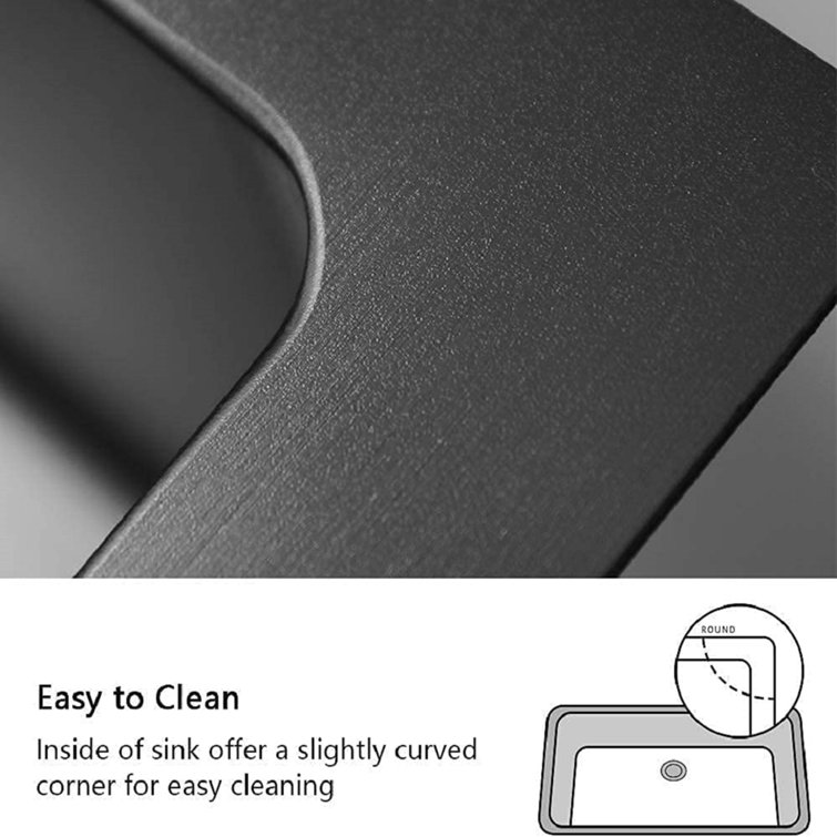 Black Stainless Steel Single Bowl Undermount Kitchen Sink with Grid and Strainer