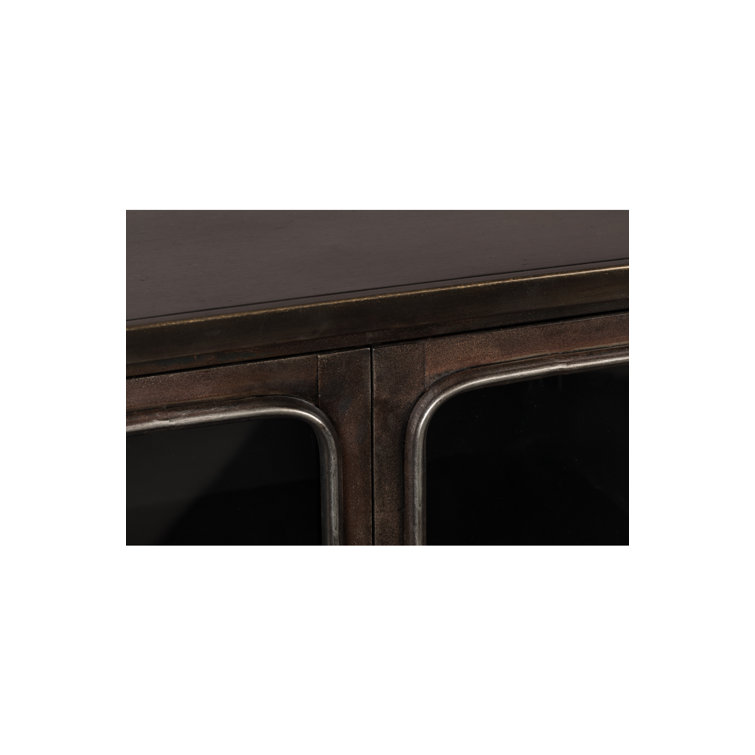 Denza Aged Iron and Glass Accent Cabinet