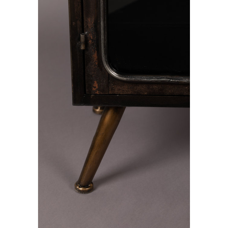 Denza Aged Iron and Glass Accent Cabinet
