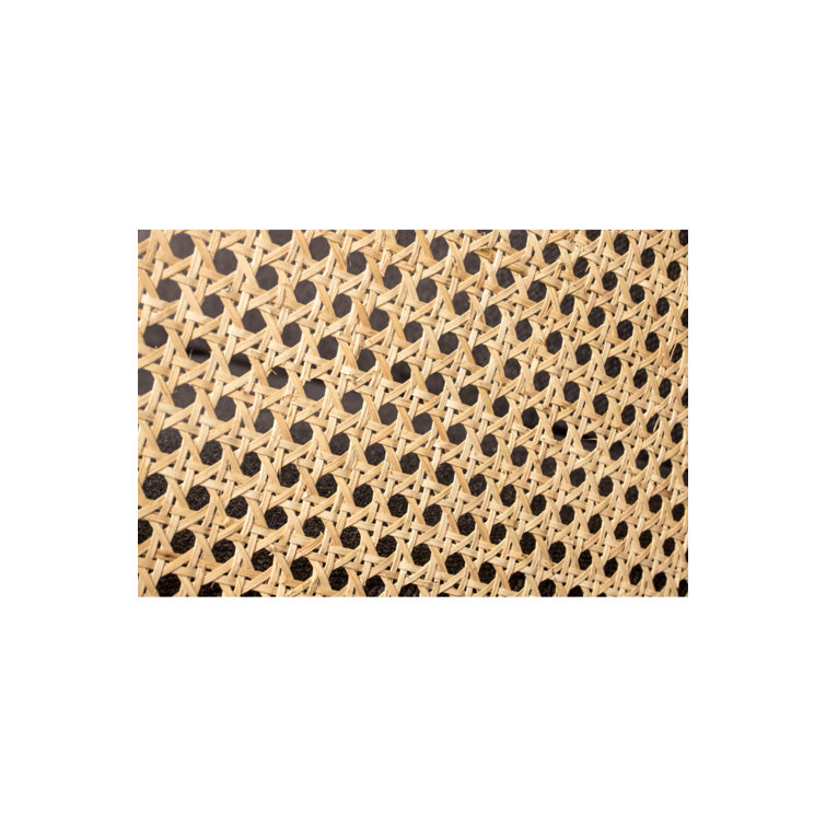 Manou Dark Brown 59'' Rattan-Backed Polyester Loveseat