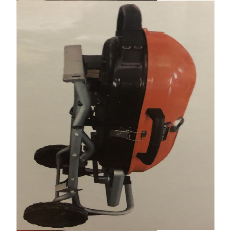 Orange Portable Folding Propane Gas Grill with Side Table